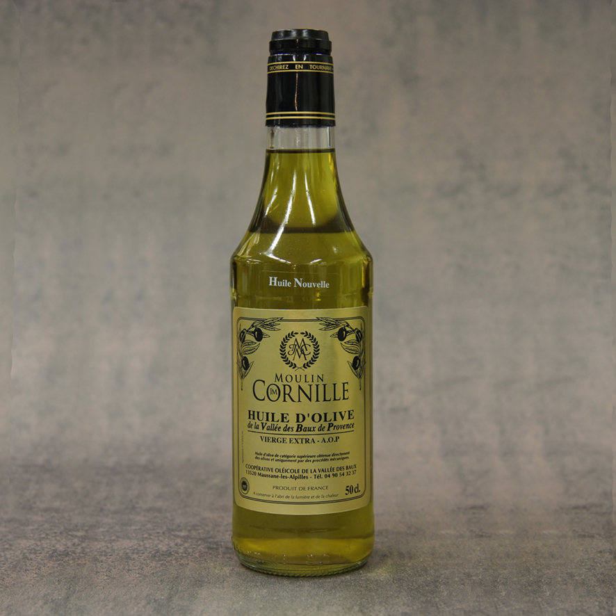 Olivenöl Cornille Baux Provence Noir Süß 